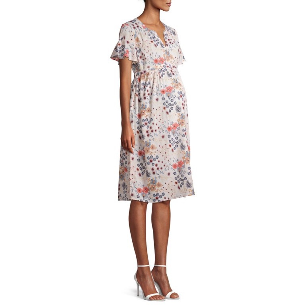 Maternity Oh! Mamma Daytime Sun Dress with Empire Waist and Tie - Size 1x